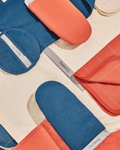 Caraway Pot Holders - 100% Organic Cotton Pot Holder - Double-Layer Stain Resistant Stitching - Resists High Heat & Low Cold Temperatures - Machine Washable - Perracotta
