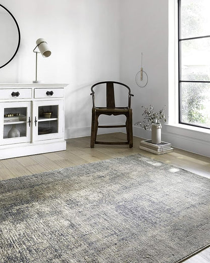 Loloi Teagan Collection TEA-05 Denim/Slate 2'-8" x 13' Runner Rug, Large, Soft Neutral Rug, High-Traffic for Living Room, Bedroom, Home Office, Dining Area
