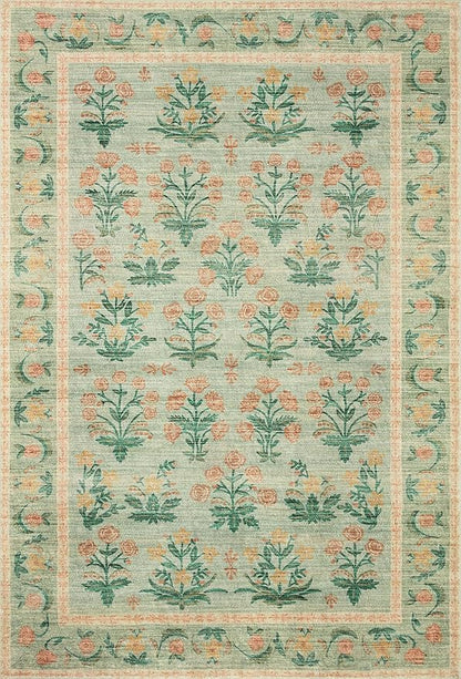 Loloi Rifle Paper Co. Eden Collection EDE-01 Mughal Rose Moss 2'-3" x 3'-9" Accent Rug feat. CloudPile™