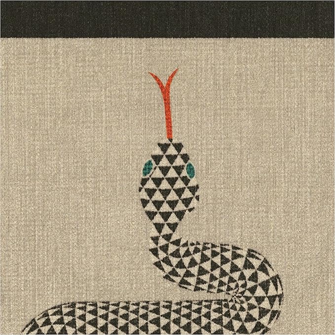 RUGGABLE x Jonathan Adler Washable Modern Area Rug – Venom Neutral 3x5, Stain-Resistant, Non-Slip – Small Machine Washable Rugs for Living Room, Bedroom, Hallway, Entryway & Office–with Standard Pad