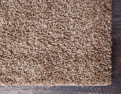 Unique Loom Solid Shag Collection Area Rug (7' 1" x 10' Rectangle, Sandy Brown)