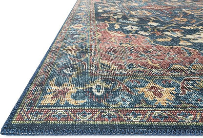 Loloi Skye Collection SKY-08 Denim/Brick 8'-0" x 8'-0" Round Area Rug