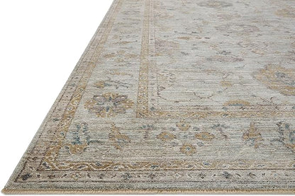 Loloi Magnolia Home by Joanna Gaines Millie Collection MIE-02 Sky/Gold 7'-10" x 10', .25" Pile Height, Area Rug
