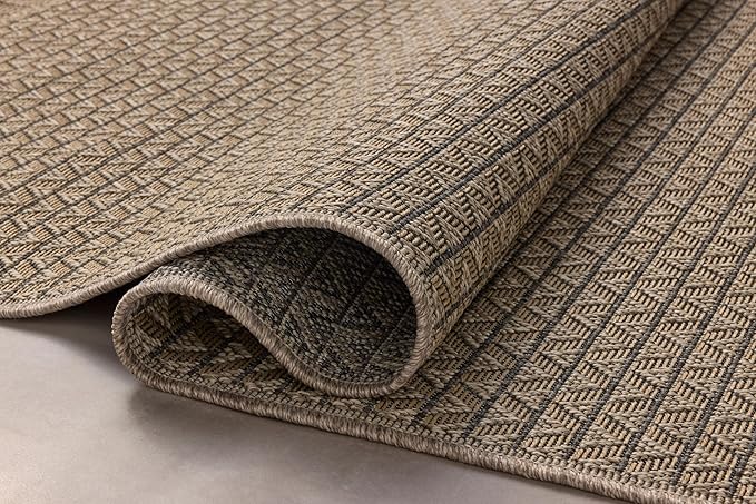 Loloi Chris Loves Julia Providence Collection PRC-05 Natural/Graphite 5' x 7'-7", .12" Pile Height, Indoor/Outdoor Area Rug