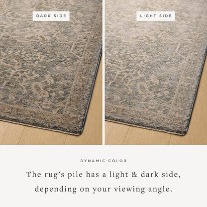 Loloi Magnolia Home by Joanna Gaines Junie Collection JUE-01 Blue/Natural 2'-0" x 3'-0", .38" Pile Height, Accent Rug