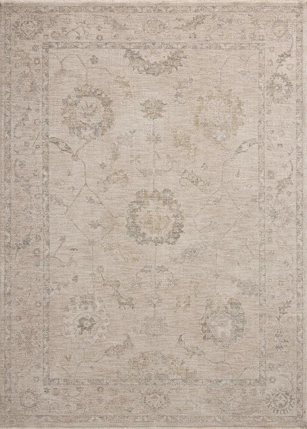 Loloi Chris Loves Julia Louisa Collection LOI-02 Oatmeal/Slate 7'-10" x 10', .38" Pile Height, Area Rug
