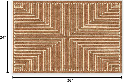 RUGGABLE x Jonathan Adler Machine Washable Modern Area Rug – Inkdrop Copper 2x3, Stain-Resistant, Non-Slip – Small Rugs for Living Room, Bedroom, Hallway, Entryway & Bathroom–with Cushioned Pad