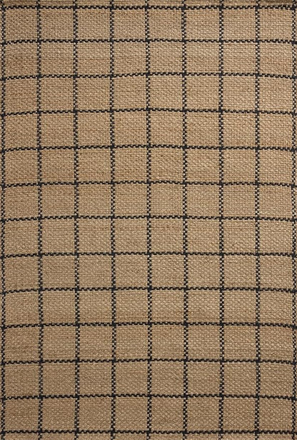 Loloi Chris Loves Julia Fletcher Collection FLE-01 Natural/Black 3'-6" x 5'-6", .37" Pile Height, Accent Rug