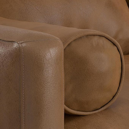 SIMPLIHOME Morrison Right Sectional Sofa in Full-Grain Genuine Leather, Caramel Brown, 102-inches Wide, L-Shaped Leather Couch with Right Chaise for the Living Room and Family Room