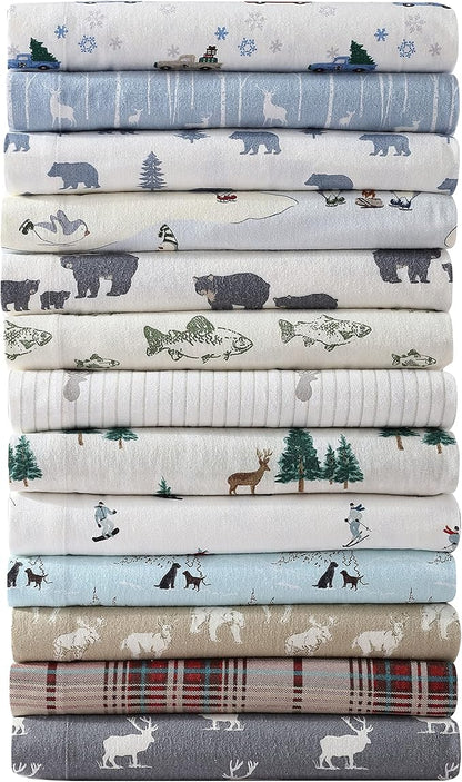 Eddie Bauer - Full Sheets, Cotton Flannel Bedding Set, Brushed For Extra Softness, Cozy Home Decor (Rookeries, Full)