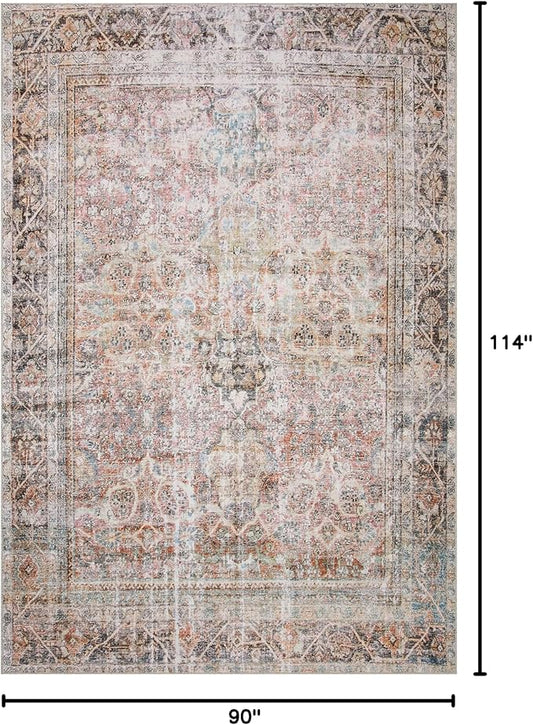 Loloi Adrian Collection ADR-05 Sunset/Charcoal 7'-6" x 9'-6", .19" Thick Area Rug