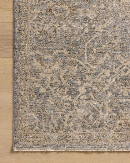 Loloi Magnolia Home by Joanna Gaines Junie Collection JUE-01 Blue/Natural 2'-0" x 3'-0", .38" Pile Height, Accent Rug