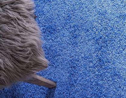 Unique Loom Solid Shag Collection Area Rug (4' 1" x 6' 1" Rectangle, Periwinkle Blue)