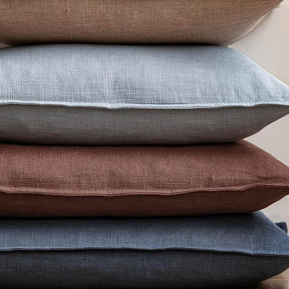 Foindtower Pack of 2, Decorative Linen Soild Throw Pillow Covers Soft Accent Euro Cushion Case Boho Farmhouse Pillowcase for Chair Couch Sofa Bedroom Living Room Home Decor 16 x 16 Inch Sky Blue