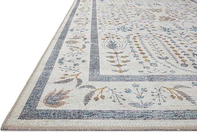 Loloi Rifle Paper Co. Maison Collection MAO-05 Wisteria Cream 5'-0" x 7'-6", .19" Pile Height, Area Rug