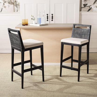 SAFAVIEH Darin Barstool, Black/White