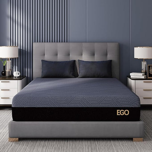 EGOHOME 10 Inch Twin Memory Foam Mattress for Back Pain, Cooling Copper Gel Bed in a Box, Foam Made in USA, CertiPUR-US Certified, Therapeutic Medium Firm, Daybed 38x75x10 Black