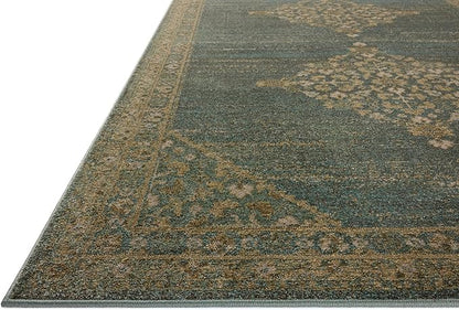 Loloi Magnolia Home by Joanna Gaines Mona Collection MOA-04 Aqua/Wheat 11'-6" x 15'-6" Area Rug