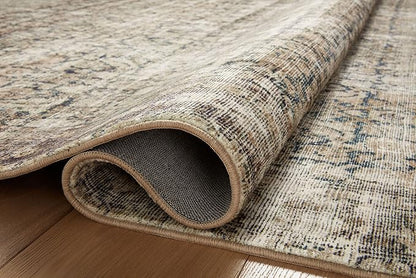 Loloi Amber Lewis Morgan Collection MOG-02 Navy/Sand 2'-0" x 5'-0" Accent Rug, Neutral Area Rug for Room Décor, Vintage Rug Inspired, Soft Area Rug for Living Room, Bedroom, Dining Area