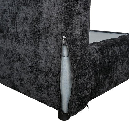Modular Sectional Sofa with Ottoman,167inch U Shaped Convertible Cloud Couch,8 Seater Convertible V Shaped Living Room Sets,Cover Washable and Replaceable Couches for Living Room,Black