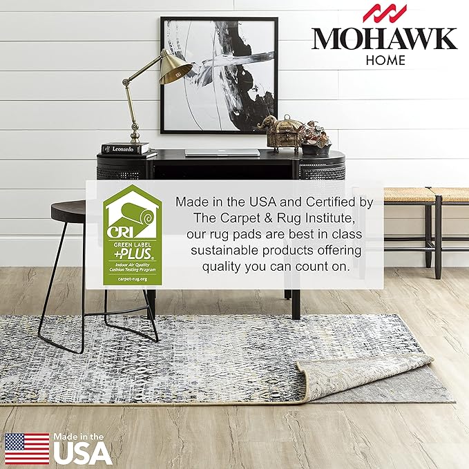 Mohawk Home 2' x 20' Non Slip Rug Pad Gripper 1/2 Thick Dual Surface Felt + Rubber Gripper - Safe for All Floors