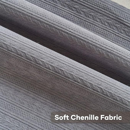 FUTEI Dark Grey Decorative Throw Pillow Covers 26x26 Inch Set of 2,Soft Cozy Wheat Ear Striped Patterns Euro Pillow Shams,Modern Home Decor for Couch Bed Living Room