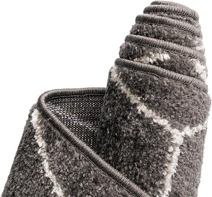 Unique Loom Trellis Frieze Collection Area Rug - Geometric (4' Square, Dark Gray/ Ivory)