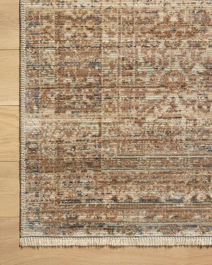 Loloi Amber Lewis Molly Collection MOL-01 Natural/Denim 3'-0" x 5'-0" Low Pile Accent Rug