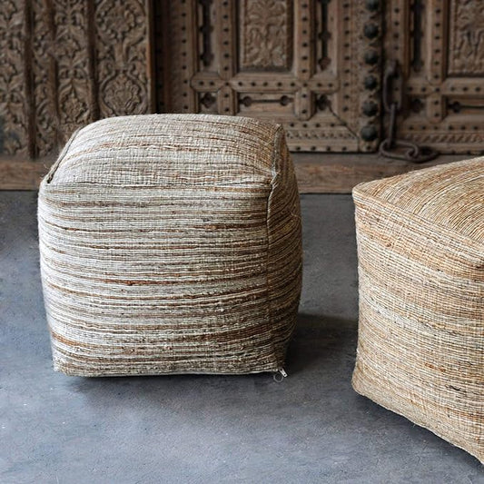 Uttermost Shiro Beige Hemp Pouf Ottoman