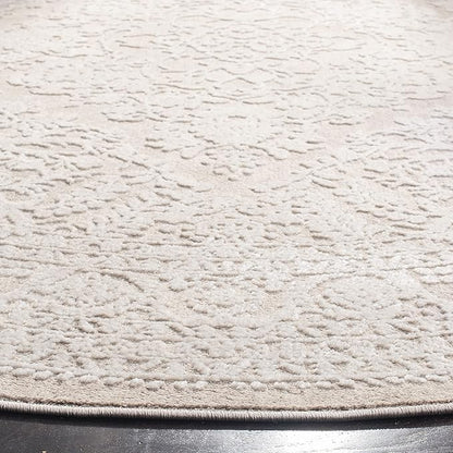 SAFAVIEH Reflection Collection Area Rug - 6'7" Round, Beige & Cream, Non-Shedding & Easy Cleaning, Ideal for Living Room, Bedroom (RFT668A)