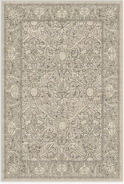 RUGGABLE x Morris & Co Washable Area Rug – Montreal Natural Stone 4x6, Stain-Resistant, Non-Slip – Medium Machine Washable Rugs for Living Room, Bedroom, Hallway, Entryway & Office–with Cushioned Pad