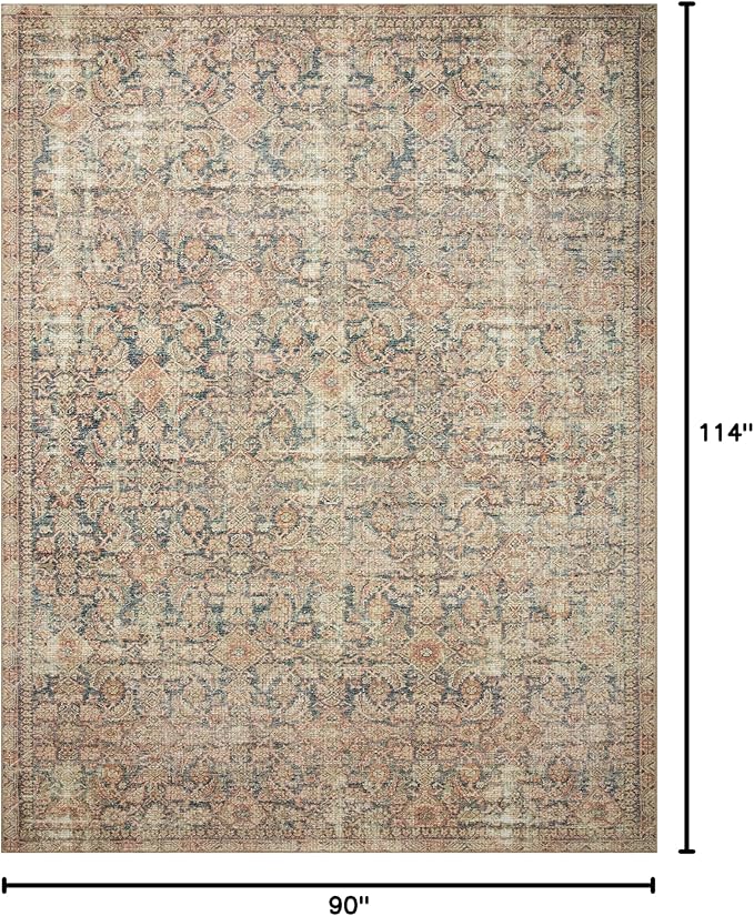 Loloi Angela Rose Aubrey Collection AUB-01 Navy/Multi 7'-6" x 9'-6", .19" Pile Height, Area Rug