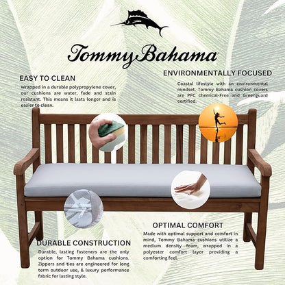 Tommy Bahama Bench Cushion, 44" X 16" X 2.5", Bamboo Bay Cloud