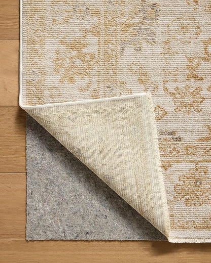 Loloi Magnolia Home by Joanna Gaines Pace Collection PAC-02 Natural/Gold 9'-6" x 9'-6" Round Area Rug