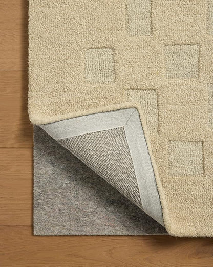 Loloi Leanne Ford Craven Collection CVN-04 Oatmeal/Dove 2'-6" x 7'-6" Runner Rug Checkered, Patterned, Neutral, Hallway, Kitchen, Mudroom, and Bathroom