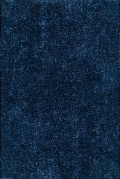 nuLOOM 5' x 8' Cozy Plush SuperiorWash Area Rug, Machine Washable, Non-Slip, Soft Fluffy Shag Carpet for Living Room Bedroom Kids Room Nursery Home Decor, Loni Navy