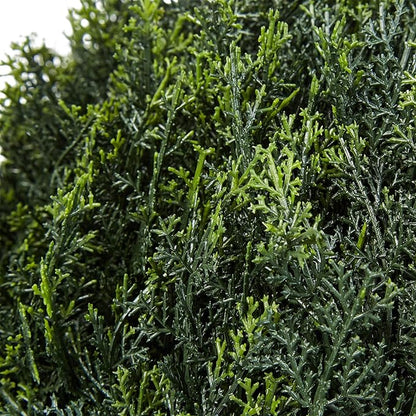 Artificial Cypress Topiary-23Â” Ball Style Faux Plant in Sturdy Pot-Realistic Indoor or Outdoor Potted Shrub-Home Decor by Pure Garden