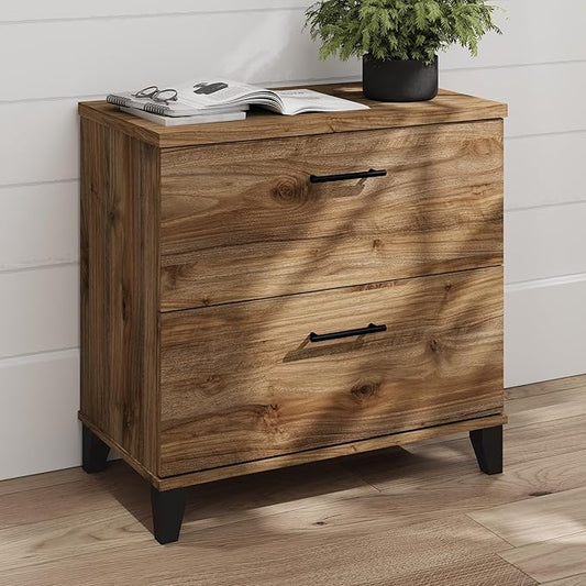 Bush Furniture 2 Drawer Lateral File Cabinet, Letter and Legal-Size Document Storage for Home or Professional Office, Somerset Collection, Fresh Walnut