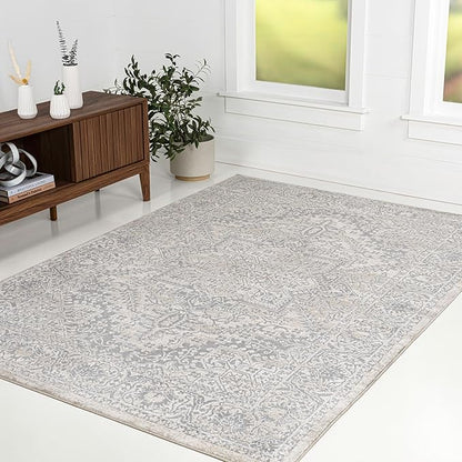 JONATHAN Y Vintage Medallion Indoor Area Rug Cream 8X10, Modern Boho for Living Room, Bedroom, Kitchen, Office, Easy-Cleaning, High Traffic, Pet-Friendly, Non-Shedding MDP100C-8