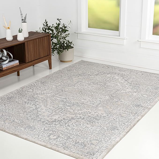 JONATHAN Y Vintage Medallion Indoor Area Rug Cream 3X5, Modern Boho for Living Room, Bedroom, Kitchen, Office, Easy-Cleaning, High Traffic, Pet-Friendly, Non-Shedding MDP100C-3