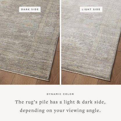 Loloi Magnolia Home by Joanna Gaines Millie Collection MIE-05 Stone/Natural 2'-7" x 12'-0", .25" Pile Height, Runner Rug