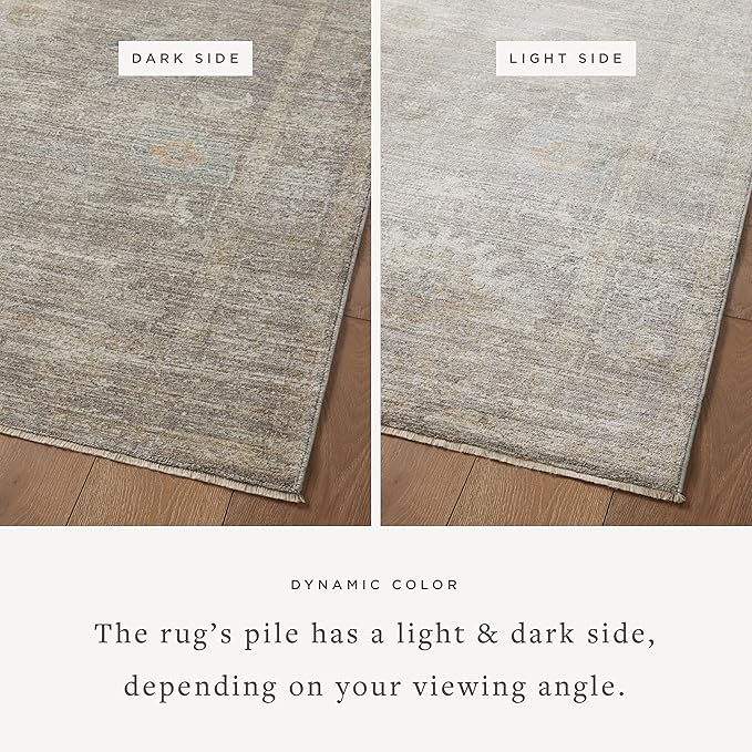 Loloi Magnolia Home by Joanna Gaines Millie Collection MIE-05 Stone/Natural 2'-7" x 14', .25" Pile Height, Runner Rug