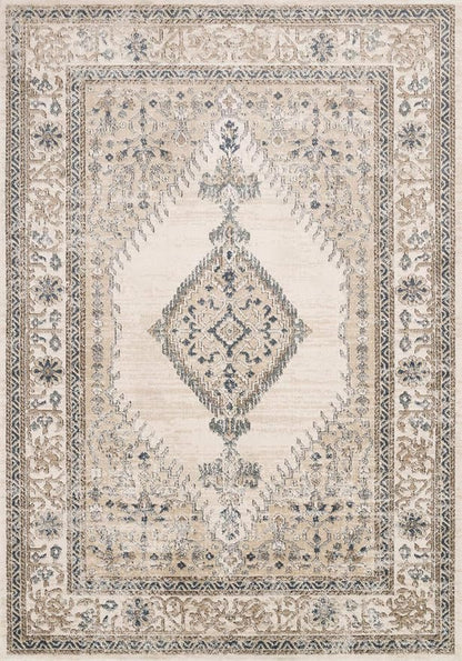 Loloi Teagan Collection TEA-02 Oatmeal/Ivory 5'-3" x 7'-6" Area Rug, Large, Soft Neutral Rug, High-Traffic for Living Room, Bedroom, Home Office, Dining Area