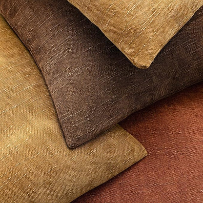 Foindtower Set of 2 Soft Textured Chenille Throw Decorative Pillow Covers Square Accent Solid Cushion Cover Cozy Neutral Farmhouse Pillow Case for Couch Sofa Bedroom Living Room 18x18 Inch,Dark Bronze