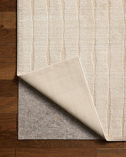 Loloi Chris Loves Julia Calvin Collection CLV-02 Ivory/Oatmeal 2'-7" x 10'-0" Runner Rug Checkered Neutral Soft Living Room Bedroom Carpet