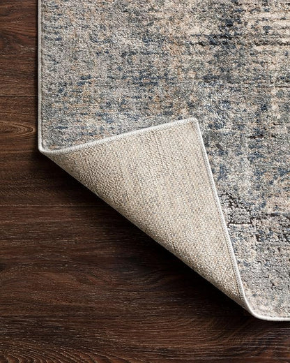 Loloi Teagan Collection TEA-05 Denim/Slate 7'-11" x 10'-6" Area Rug, Large, Soft Neutral Rug, High-Traffic for Living Room, Bedroom, Home Office, Dining Area
