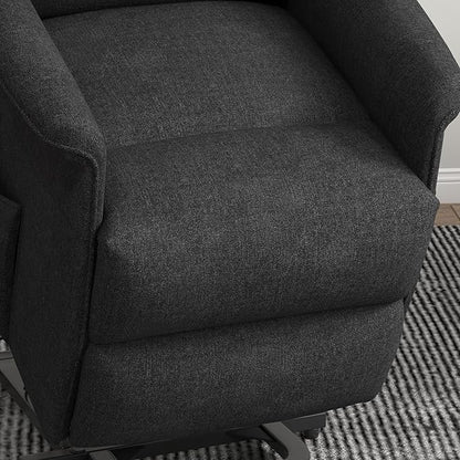 HOMCOM Power Lift Recliner Chair for Elderly, Easy Assembly, Fabric Lift Chair for Adults, Recliner Sofa with Remote Control, Side Pockets for Living Room, Black