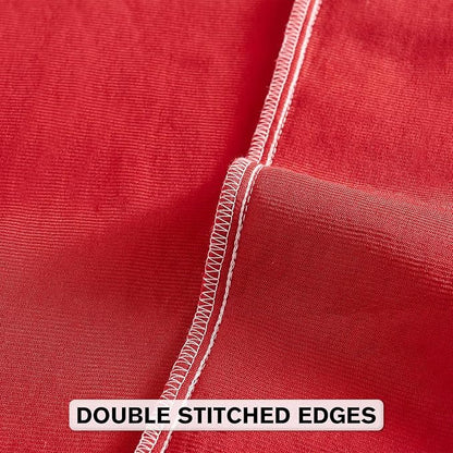 FUTEI Christmas Red Chenille Throw Pillow Covers 26x26 Inch Set of 2,Soft Striped & Diamond Textured Euro Pillow Shams,Modern Home Decor for Couch Living Room