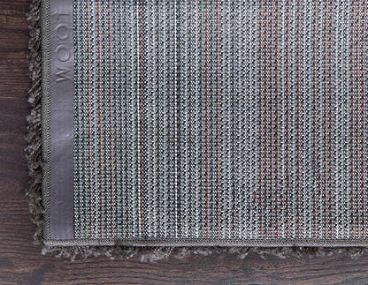 Unique Loom Solid Shag Collection Area Rug (8' x 11' Rectangle, Graphite Gray)