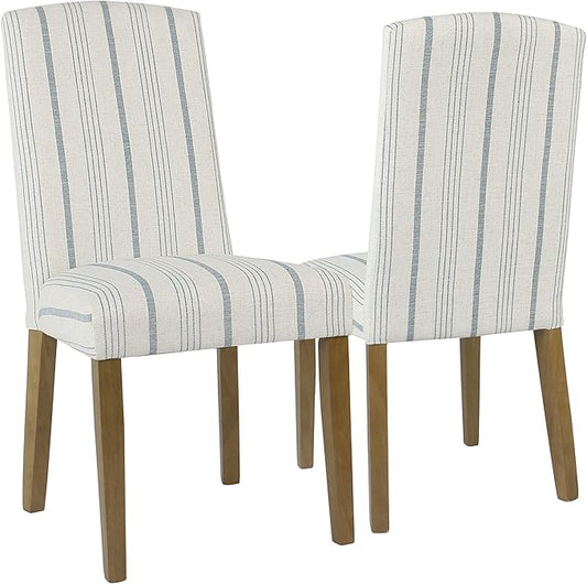 HomePop Classic Parsons Dining Chair - Blue Calypso Stripe (Set of 2)